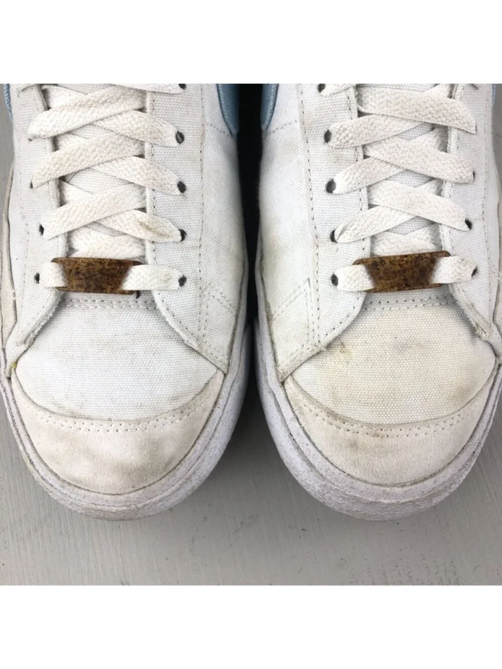 Nike Men's Size 8.5 Blazer Mid 77 White Indigo Blue Canvas Sneakers CI1166-100